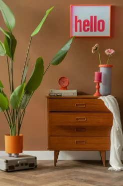 Present Time Vægkunst Hello lArge Lyserød New