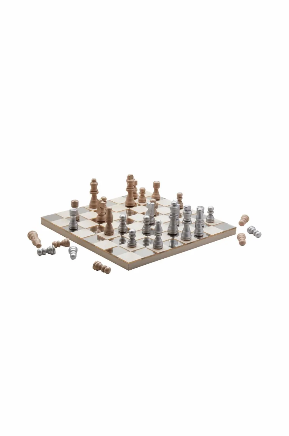 PRINTWORKS Pynteting>Classic - Art of Chess, Mirror Beige/silver