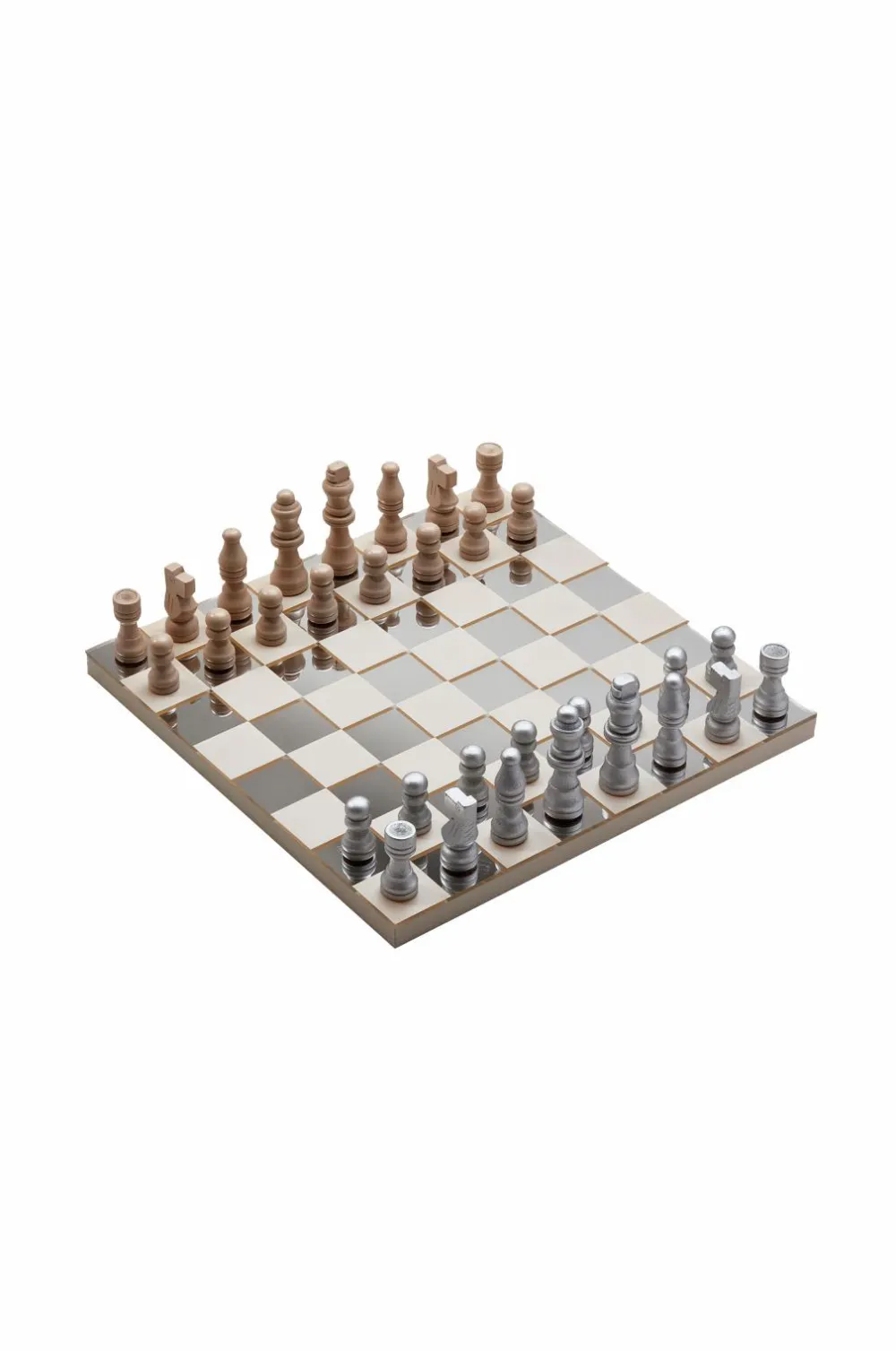 PRINTWORKS Pynteting>Classic - Art of Chess, Mirror Beige/silver