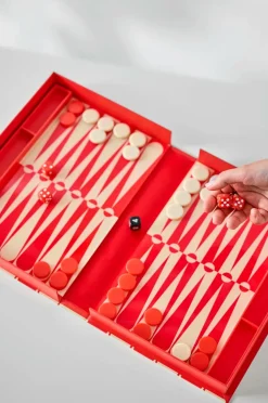 PRINTWORKS Klassisk - Backgammon-kunsten, rød/cremefarvet Rød/Hvid New