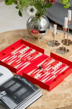 PRINTWORKS Klassisk - Backgammon-kunsten, rød/cremefarvet Rød/Hvid New