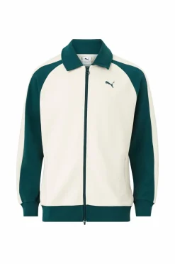 Puma Træningsjakke T7 Relaxed Wing Collar Jacquard Track Jacket DK Alpine Snow-Green Terrain Hot