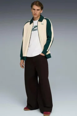 Puma Træningsjakke T7 Relaxed Wing Collar Jacquard Track Jacket DK Alpine Snow-Green Terrain Hot