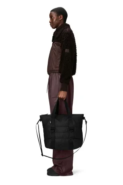 Rains Tote bag Puffer Mix Tote Bag Mini W3 Black Hot