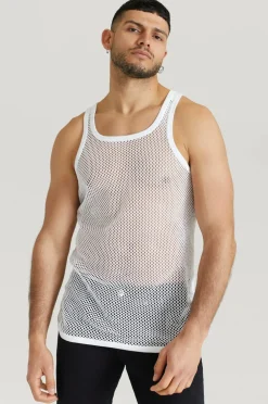 Resteröds Ærmeløs top Net Singlet Cotton 2-pak Optic White