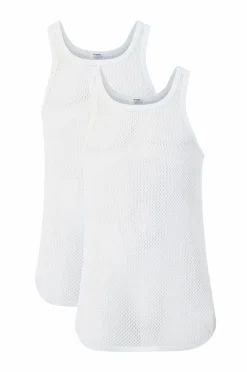 Resteröds Ærmeløs top Net Singlet Cotton 2-pak Optic White