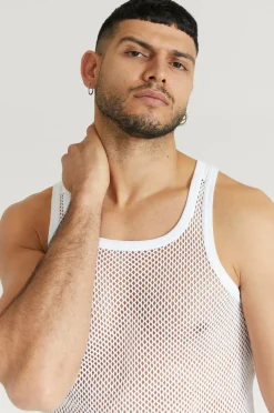 Resteröds Ærmeløs top Net Singlet Cotton 2-pak Optic White