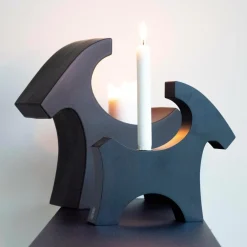 Rotor design Ceramic Goat Lysestage til bloklys Sort Clearance