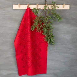 Rotor design Køkkentekstiler>Julehåndklæde Star Rød farve