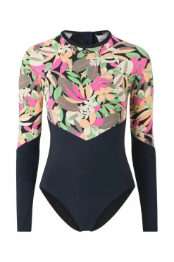 Roxy Badetøj|Badetøj>Badedragt Fashion LS Onesie 2 Anthracite palm song s