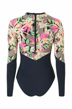 Roxy Badetøj|Badetøj>Badedragt Fashion LS Onesie 2 Anthracite palm song s