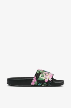 Roxy Badesko|Sandaler>Badesandaler RG Slippy II Black/Pink Stencil