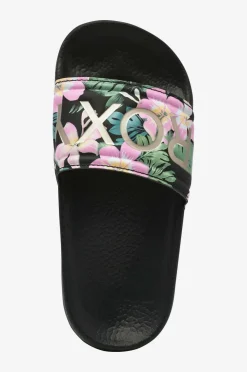 Roxy Badesko|Sandaler>Badesandaler RG Slippy II Black/Pink Stencil