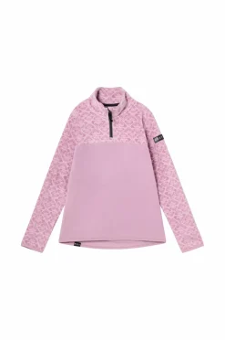 Roxy Fleecetrøje Whitecamp Half Zip Discreet Mauve Roxygram Tonal Clearance