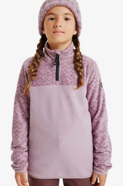 Roxy Fleecetrøje Whitecamp Half Zip Discreet Mauve Roxygram Tonal Clearance