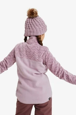 Roxy Fleecetrøje Whitecamp Half Zip Discreet Mauve Roxygram Tonal Clearance