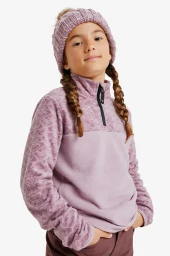 Roxy Fleecetrøje Whitecamp Half Zip Discreet Mauve Roxygram Tonal Clearance