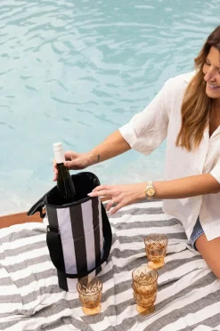 Sagaform City stribet køletaske høj rPet Grøn/vit Sale