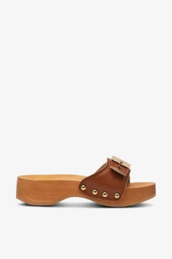 Scholl Iconic Sko>Træsko SL Pescura Heel Cognac