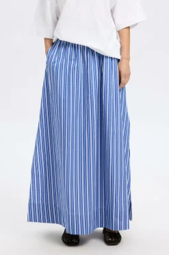 Selected FEMME Maxi nederdel Slffia HW Striped Ankle Slit Skirt Dazzling blue Clearance