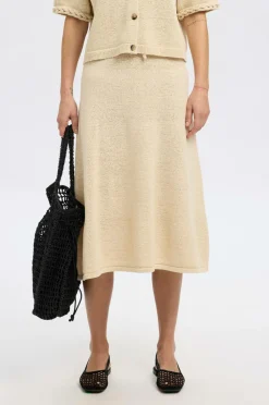 Selected FEMME Nederdel slfAlma MW Knit Skirt Birch Outlet