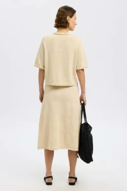 Selected FEMME Nederdel slfAlma MW Knit Skirt Birch Outlet