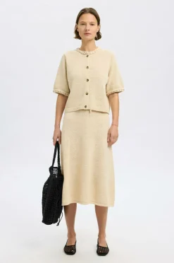 Selected FEMME Nederdel slfAlma MW Knit Skirt Birch Outlet