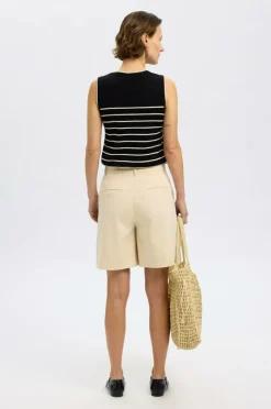 Selected FEMME Shorts slfVienna HW Wide Shorts Birch Best