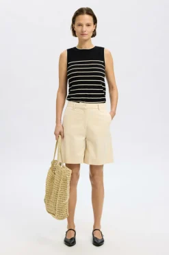 Selected FEMME Shorts slfVienna HW Wide Shorts Birch Best