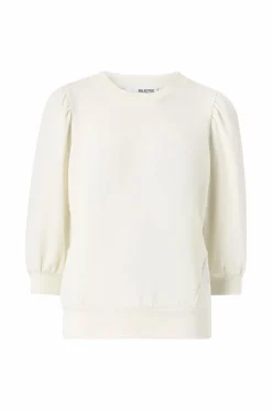Selected FEMME Sweatshirt slfTenny 3/4 Sweat Top Snow white Clearance