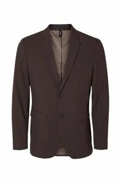 Selected HOMME Blazere & Jakkesæt>Habitjakke slhSlim-Liam Blz Flex Chocolate torte