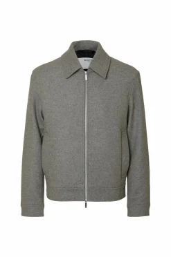 Selected HOMME Jakke slhPhilip Wool Blend Grey melange Outlet