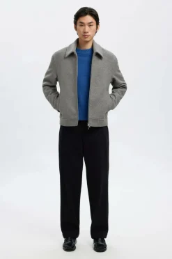 Selected HOMME Jakke slhPhilip Wool Blend Grey melange Outlet