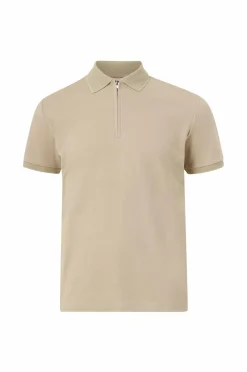 Selected HOMME Poloshirt slhFave Zip SS Polo Oatmeal Best