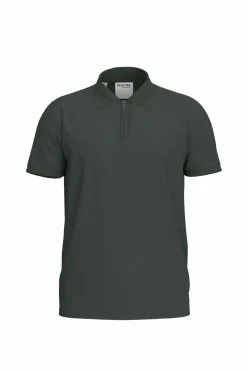 Selected HOMME Poloshirts>Poloshirt slhFave Zip SS Polo Deep forest