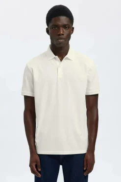 Selected HOMME Poloshirt slhFave Button SS Polo Cloud dancer New