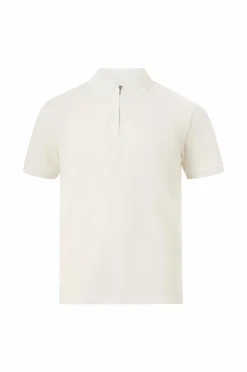 Selected HOMME Poloshirt slhFave Zip SS Polo Cloud dancer