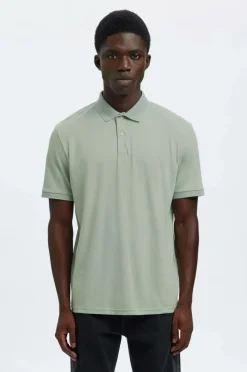 Selected HOMME Poloshirt slhFave Button SS Polo Aqua gray New