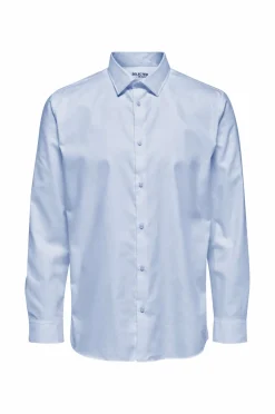 Selected HOMME Skjorte slhSlimethan Shirt Ls Classic B Light blue Discount