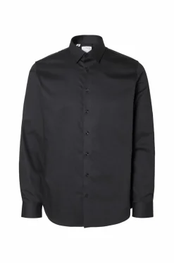 Selected HOMME Skjorte slhSlim-Performance Shirt LS Black Clearance