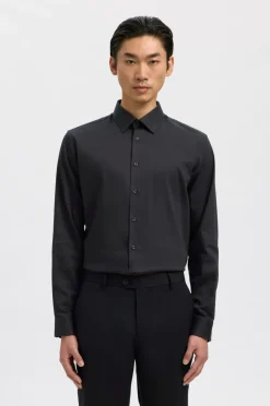 Selected HOMME Skjorte slhSlim-Performance Shirt LS Black Clearance