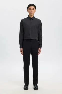 Selected HOMME Skjorte slhSlim-Performance Shirt LS Black Clearance