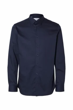 Selected HOMME Skjorte slhSlim-Performance Shirt LS Sky captain Clearance