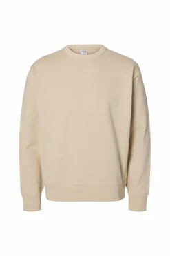 Selected HOMME Sweatshirt slhRelaxluke LS Sweat Crew Neck Oatmeal Sale