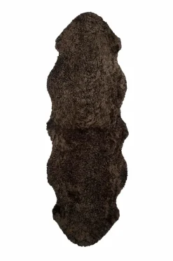 Skinnwille Fåreskind Curly Dobbelt Brown mellange