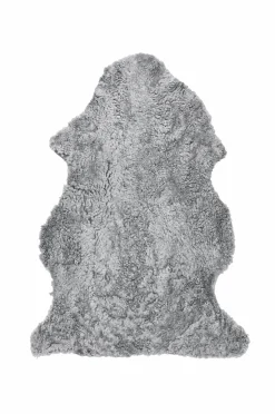Skinnwille Fåreskind Curly Charcoal grey silver New