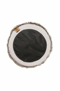 Skinnwille Fåreskindspude rund krøllet 4-pak Naturlig grå New