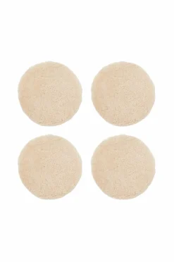 Skinnwille Fåreskindspude rund krøllet 4-pak Beige måneskin Clearance