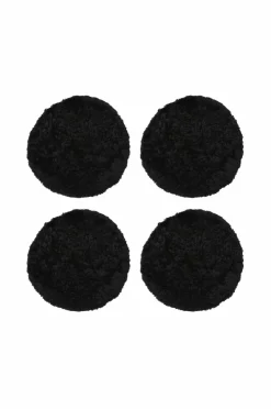Skinnwille Udemøbler & Have|Møbeltekstiler>Fåreskindspude rund krøllet 4-pak Sort