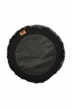 Skinnwille Fåreskindspude rund krøllet 4-pak Mørkegrå Best